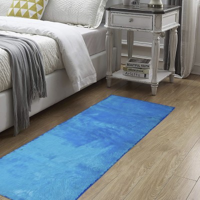 KUBER INDUSTRIES Blue Velvet Runner(2 ft,  X 5 ft, Rectangle)