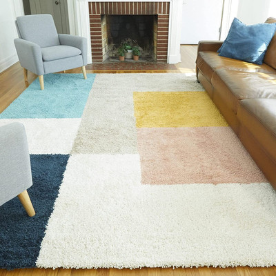 RM Handloom Blue, Multicolor Polyester Carpet(5 ft,  X 3 ft, Rectangle)