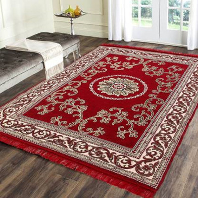 THE FRESH LIVERY 140 cm  X 193 cm Cotton Carpet(Rectangle, Red)