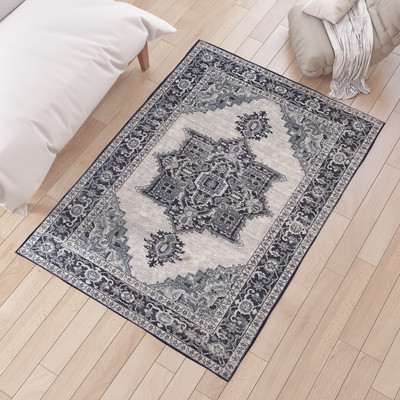 STATUS Multicolor Polyester Carpet(5 cm,  X 3 cm, Rectangle)