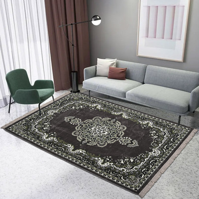KUBER INDUSTRIES Grey, Green Velvet Carpet(152 cm,  X 214 cm, Rectangle)