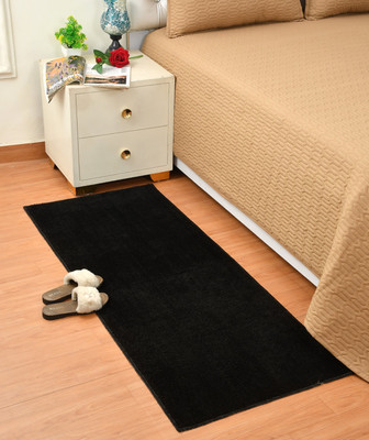 SPA Furnishing Black Polyester Runner(6 ft,  X 2 ft, Rectangle)