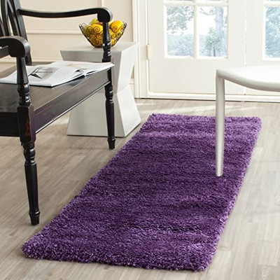 Anabia Purple Polyester Carpet(2 ft,  X 6 ft, Rectangle)