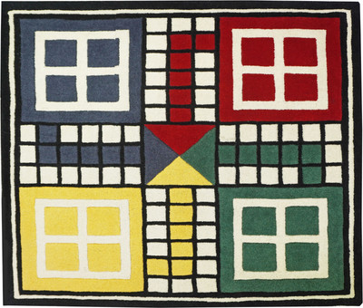 Raj International 304 cm  X 243 cm Wool Area Rug(Square, Red, Yellow, Blue, Green)