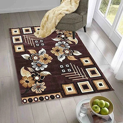 CHAUDHARYCARPET Brown Silk Carpet(5 cm,  X 7 cm, Rectangle)