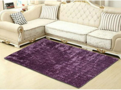 RM Handloom Purple Polyester Carpet(4 ft,  X 6 ft, Rectangle)