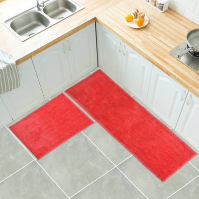 Choggli 40 cm  X 120 cm Cotton Carpet(Rectangle, Red)