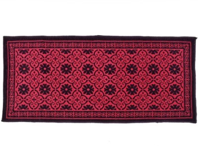 Furnishing Hut Pink, Black Cotton Carpet(63.5 cm,  X 124.46 cm, Rectangle)
