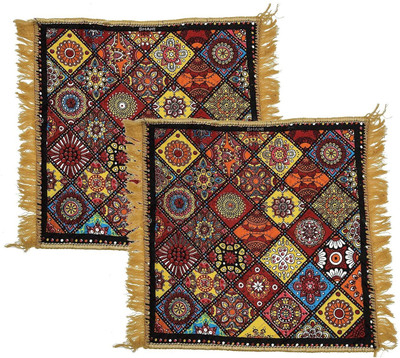 RUSTIC LINEN Multicolor Velvet Area Rug(61 cm,  X 61 cm, Rectangle)
