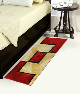 MINGET Red, Beige Polyester Runner(152.4 cm,  X 60.96 cm, Rectangle)