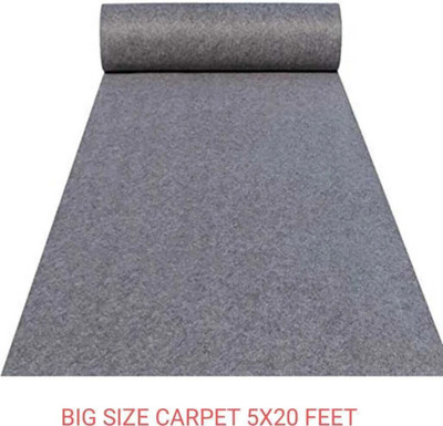 KAYNAT CARPET 5 Feet  X 20 Feet Nylon Carpet(Rectangle, Grey)