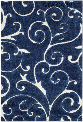 Acarpet Blue Polyester Carpet(6 ft,  X 8 ft, Rectangle)