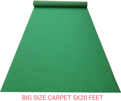 BhCarpet Green Nylon Carpet(5 ft,  X 20 ft, Rectangle)