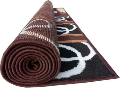 IP FASHION Brown Polyester Carpet(155 cm,  X 200 cm, Rectangle)
