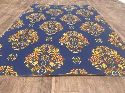 Acarpet Dark Blue Synthetic Carpet(5 cm,  X 7 cm, Rectangle)