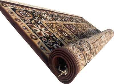 Shag Weaving Brown Silk Carpet(5 ft,  X 7 ft, Rectangle)