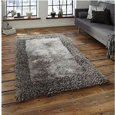 SR Handloom Grey Polyester Carpet(2 ft,  X 3 ft, Rectangle)