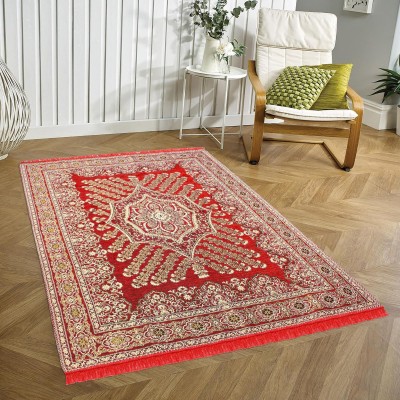 Nirmal Home Red Cotton Carpet(152.4 cm,  X 213.36 cm, Rectangle)