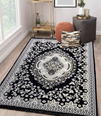 Nature A Black Cotton Carpet(152 cm,  X 213 cm, Rectangle)