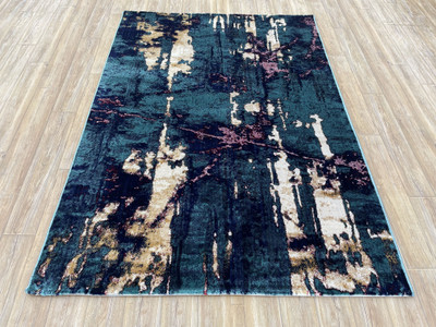 Shag Weaving Dark Blue Viscose Carpet(60 cm,  X 180 cm, Rectangle)
