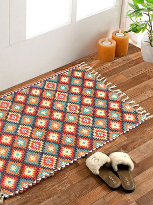 HOMADORN Multicolor Polyester Dhurrie(2 ft,  X 3 ft, Rectangle)