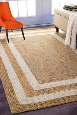 dheeraj handloom Beige Jute Carpet(91.44 cm,  X 152.4 cm, Rectangle)
