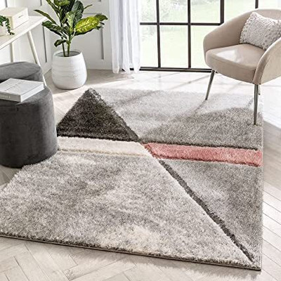 SR Handloom Grey Polyester Carpet(7 ft,  X 5 ft, Rectangle)
