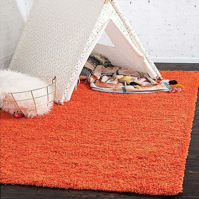 HassanCarpet Orange Silk Carpet(6 ft,  X 4 ft, Rectangle)