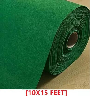AyanCarpets 10 ft  X 15 ft Synthetic Carpet(Rectangle, Green)