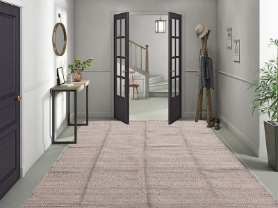 budhraj rugs Black, Beige Wool Area Rug(6 ft,  X 9 ft, Rectangle)