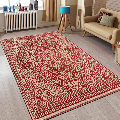 SAHIL 120 cm  X 180 cm Plastic Chatai(Rectangle, Red)