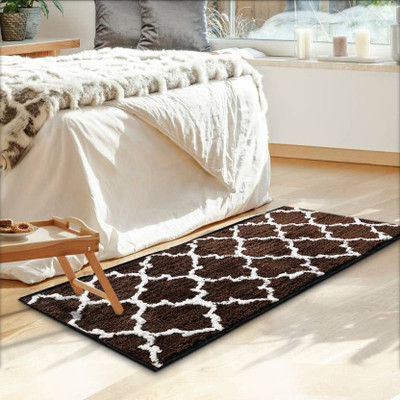 RRcrafts 2 cm  X 4 cm Cotton Runner(Rectangle, Brown)