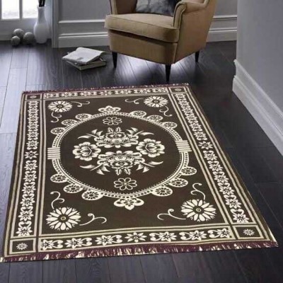 Home Desirica Brown Cotton Carpet(4 ft,  X 7 ft, Rectangle)