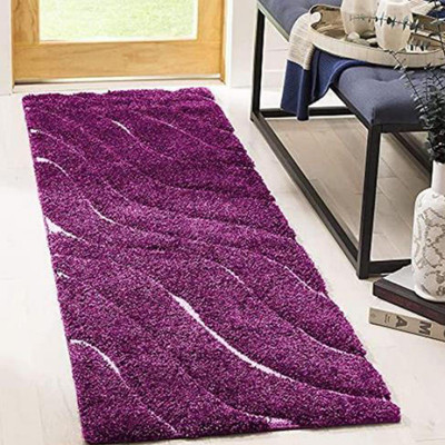 shopgallery Purple Polyester Runner(2 ft,  X 5 ft, Rectangle)