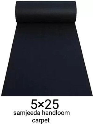 Samjeeda Handloom carpets Black Synthetic Carpet(152 cm,  X 762 cm, Rectangle)