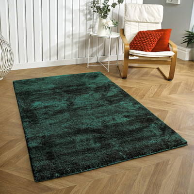 Acarpet Dark Green Polyester Carpet(90 cm,  X 150 cm, Rectangle)