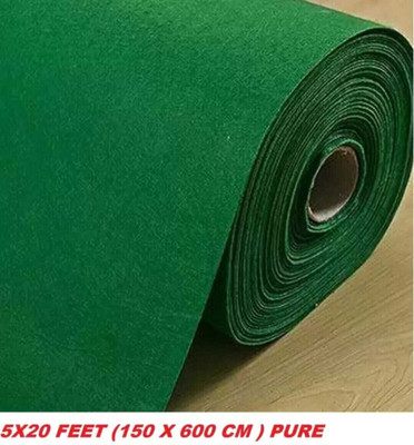 Samjeeda Handloom carpets Green Synthetic Carpet(152 cm,  X 609 cm, Rectangle)