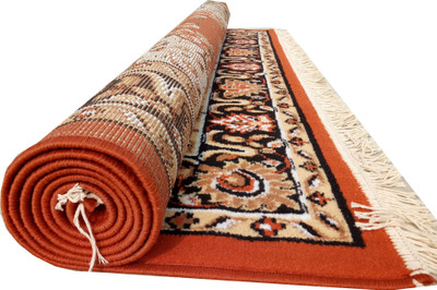 Shag Weaving Red Acrylic Carpet(2 ft,  X 6 ft, Rectangle)