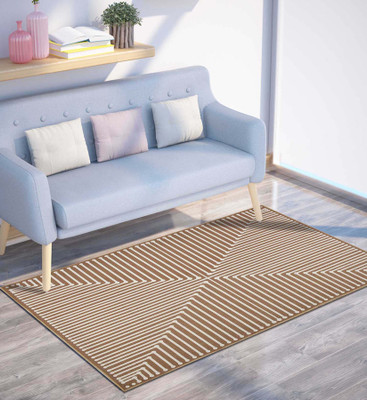 PRESTO BAZAAR Beige Polyester Carpet(122 cm,  X 183 cm, Rectangle)