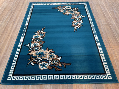 TAHNOORCARPET Blue Acrylic Carpet(150 cm,  X 210 cm, Rectangle)