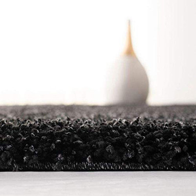 Acarpet Black Polyester Carpet(4 ft,  X 6 ft, Rectangle)