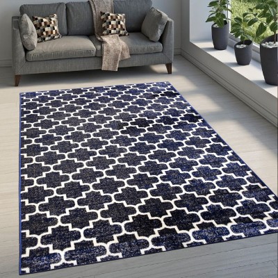 Enyra Homes Dark Blue Polyester Area Rug(3 ft,  X 5 ft, Rectangle)