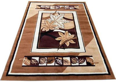 Samjeeda Handloom carpets Gold Acrylic Carpet(5 cm,  X 7 cm, Rectangle)