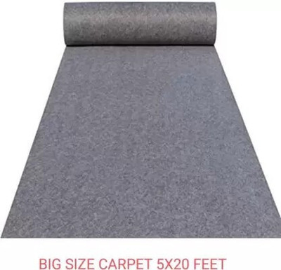 Acarpet Grey Synthetic Carpet(152 cm,  X 610 cm, Rectangle)