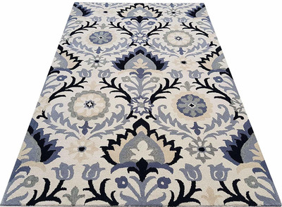 BhCarpet White Wool Carpet(4 ft,  X 6 ft, Rectangle)