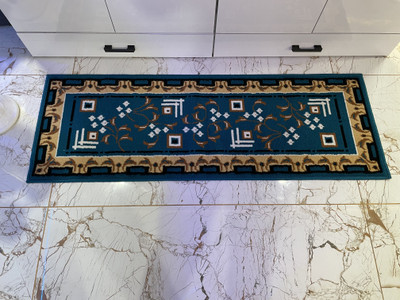 TAHNOORCARPET Blue Acrylic Carpet(45 cm,  X 150 cm, Rectangle)