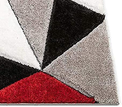 SR Handloom Red, Grey, Black Polyester Carpet(5 ft,  X 2 ft, Rectangle)