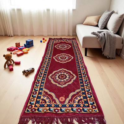 Agrawal Ecom Red Velvet Carpet(60 cm,  X 182 cm, Rectangle)