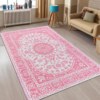 SAHIL 180 cm  X 270 cm Plastic Chatai(Rectangle, Pink)