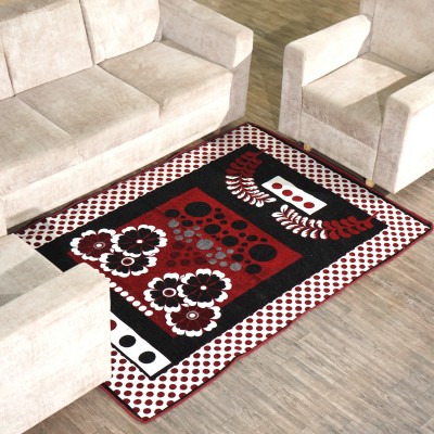 Furnishing Hut Maroon Velvet Carpet(152 cm,  X 213 cm, Rectangle)